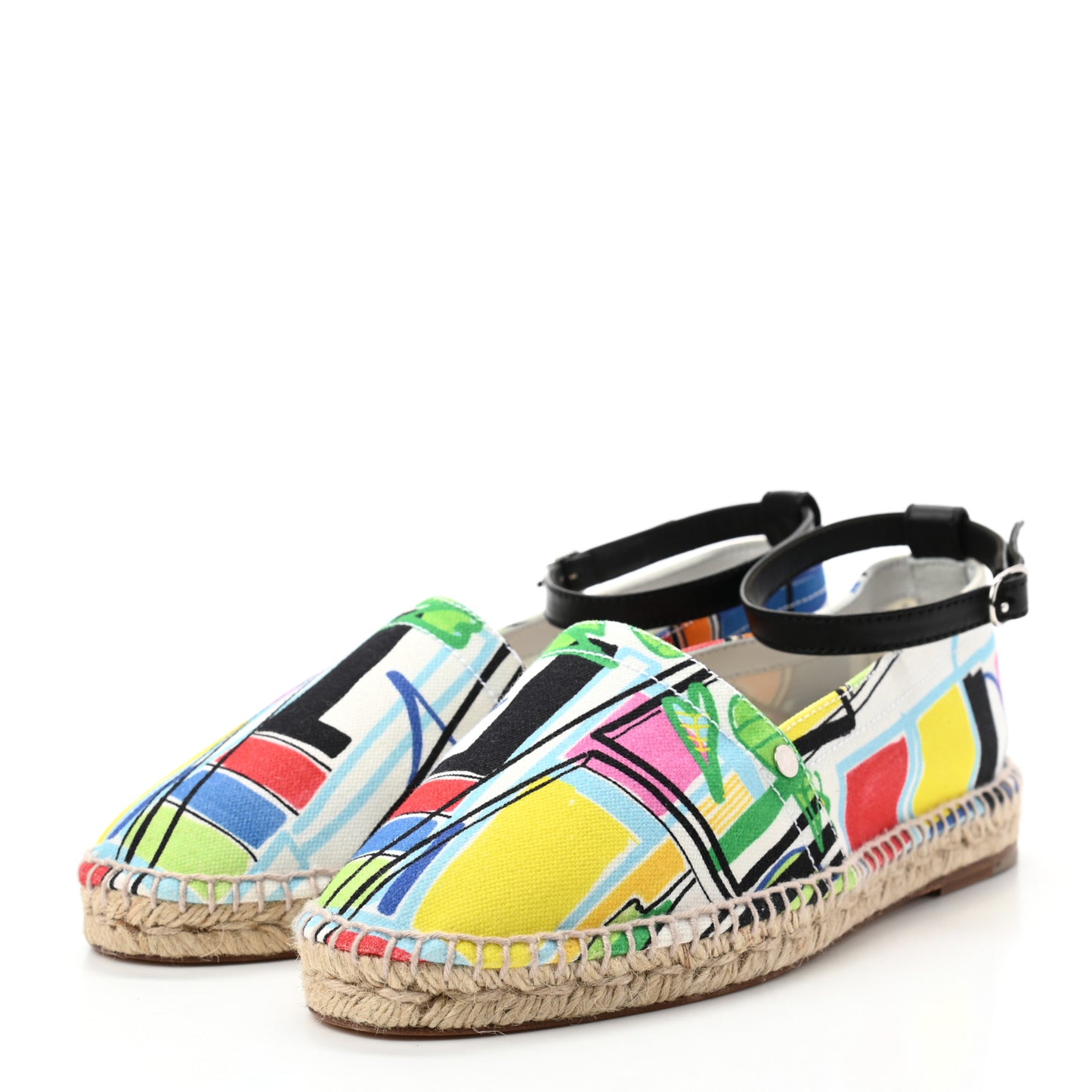 Canvas Modernisme Tropical Womens Malaga Espadrilles Flats 38 Multicolor