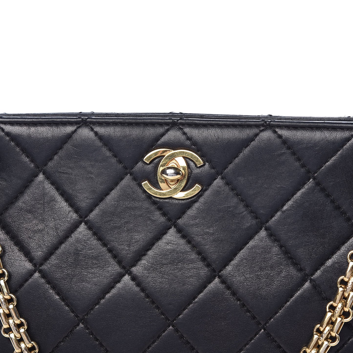 Lambskin Quilted Tote Black