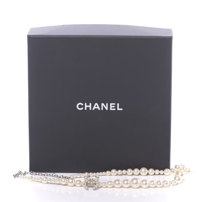 Chanel Graduated Pearl CC Short Necklace Silver 6 of 6