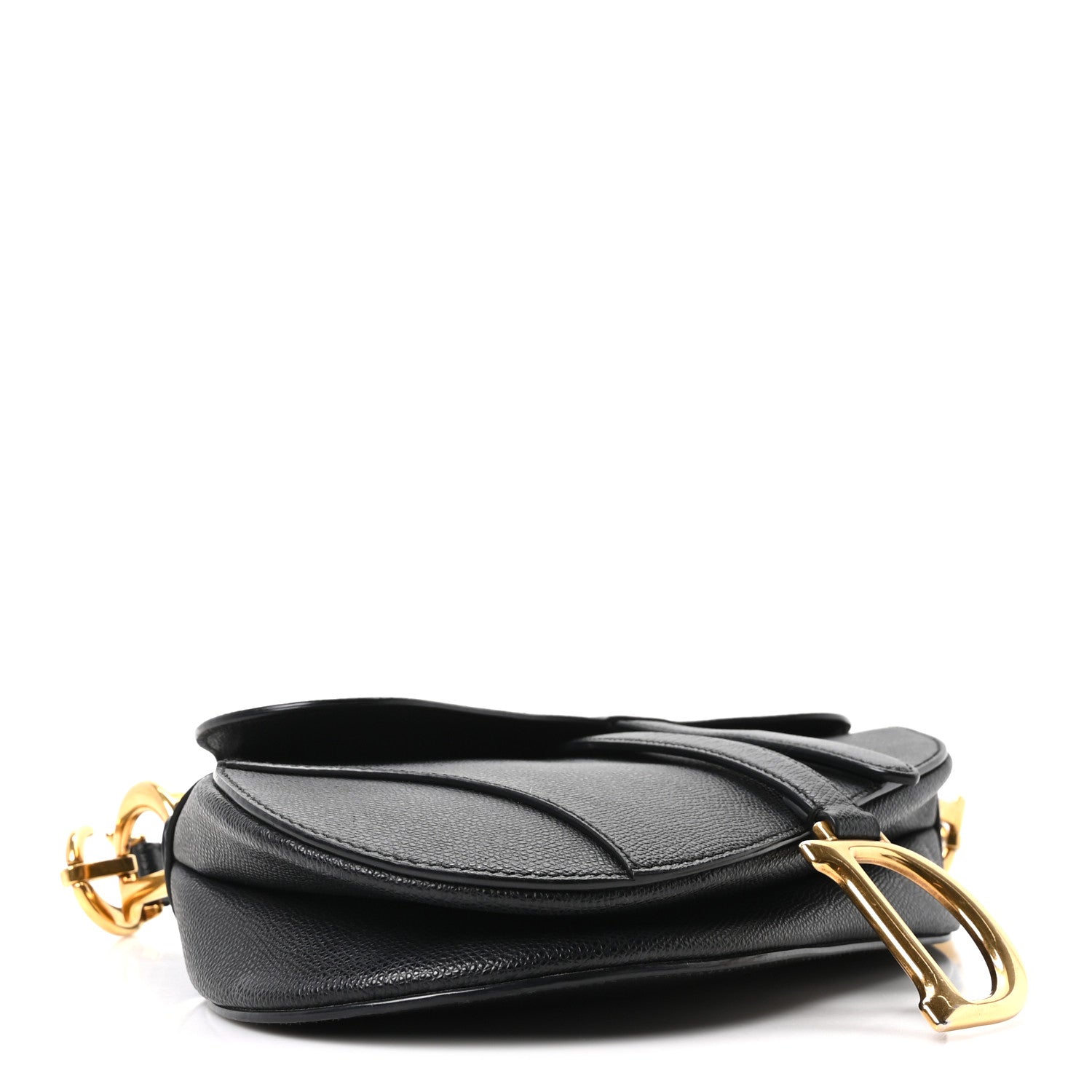 Christian Dior Grained Calfskin Saddle Bag Black 4 of 10
