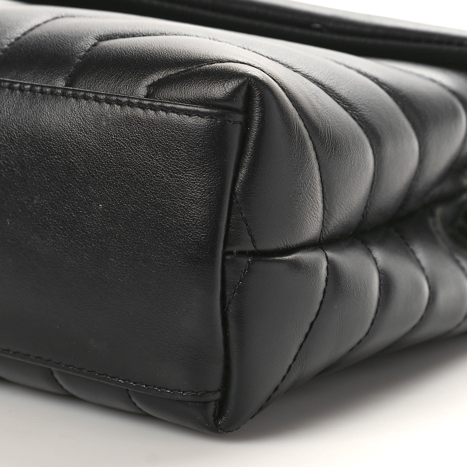 Saint Laurent Calfskin Y Quilted Monogram Small Loulou Chain Satchel Black 8 of 9