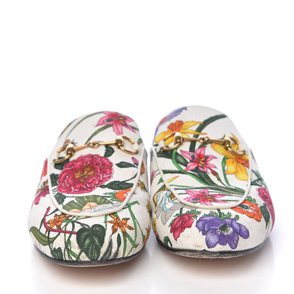 Gucci Canvas Flora Womens Princetown Slippers 39 White Multicolor 2 of 19