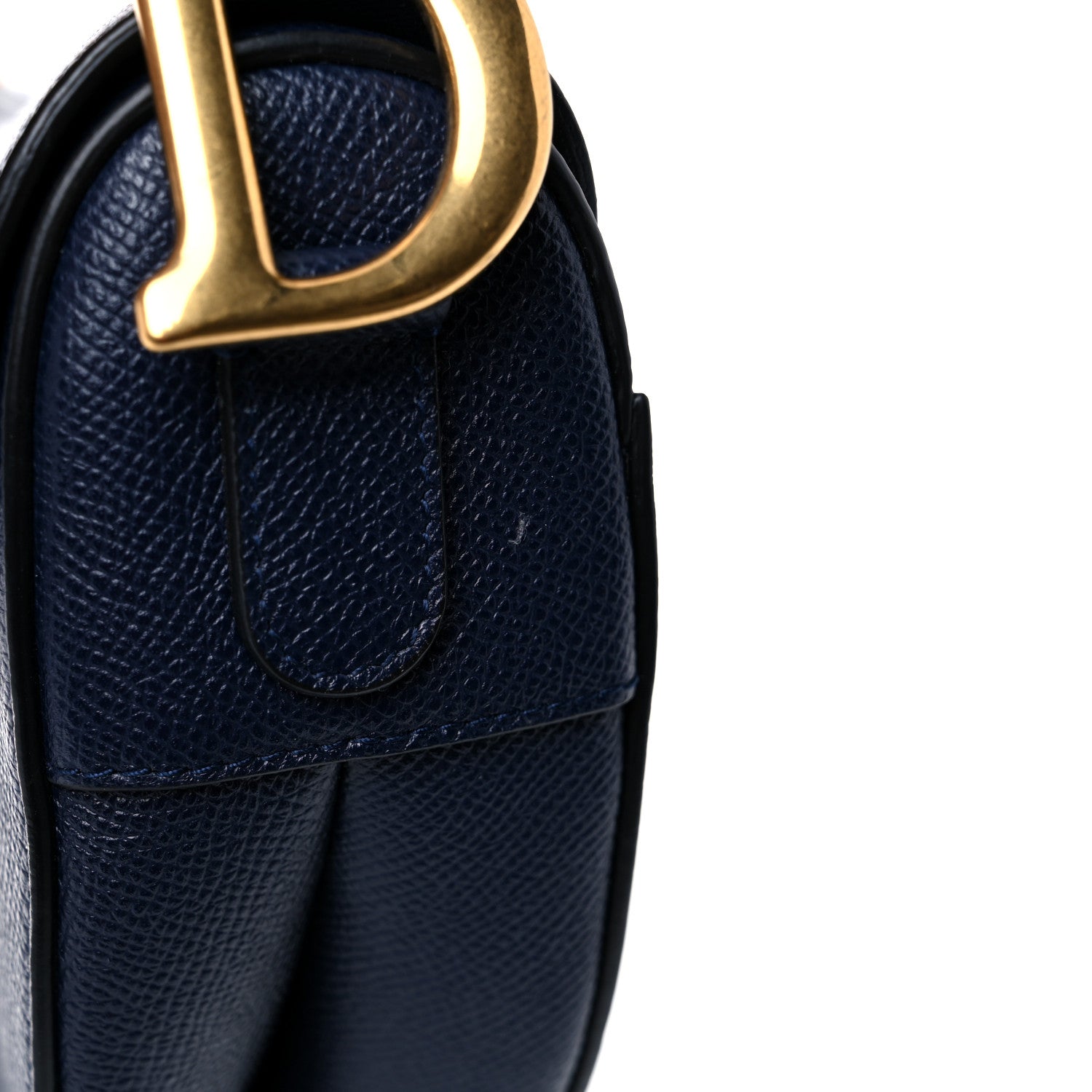 Christian Dior Grained Calfskin Saddle Bag Navy 12 of 13