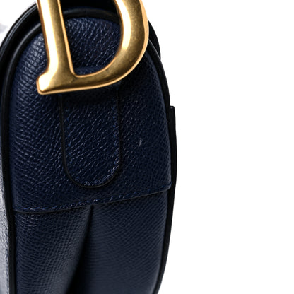 Christian Dior Grained Calfskin Saddle Bag Navy 12 of 13