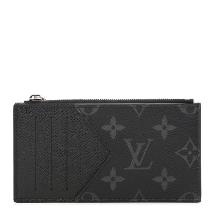 Louis Vuitton Monogram Eclipse Taiga Coin Card Holder 1 of 4