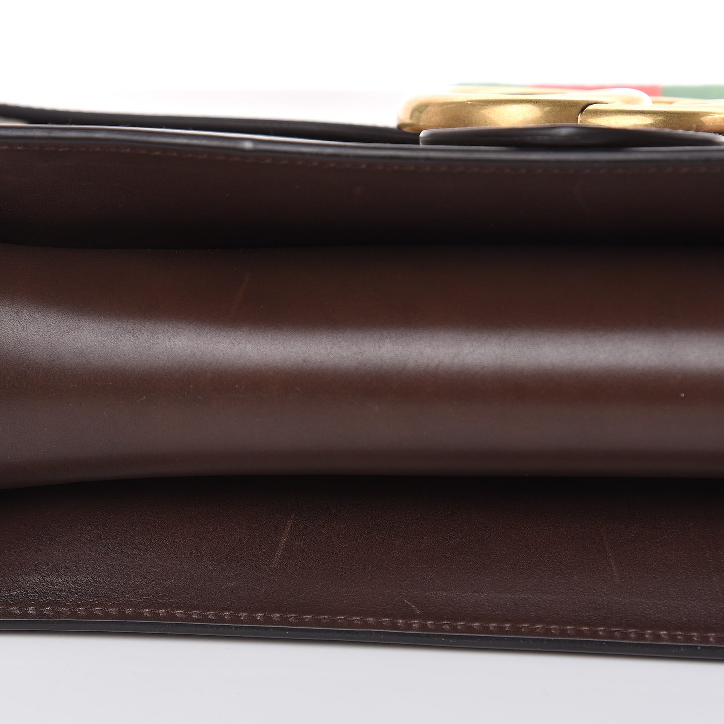 Tuscany Lux Calfskin Web GG Marmont Shoulder Bag Fondent