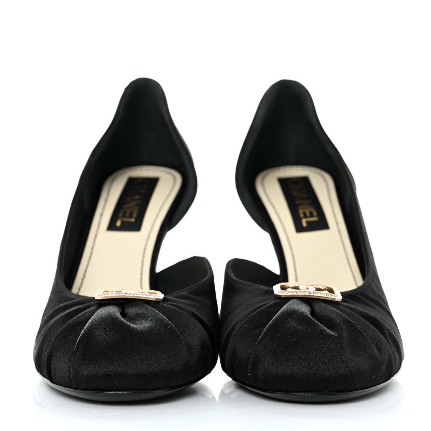 Chanel Satin Strass CC Pumps 41 Black 2 of 8