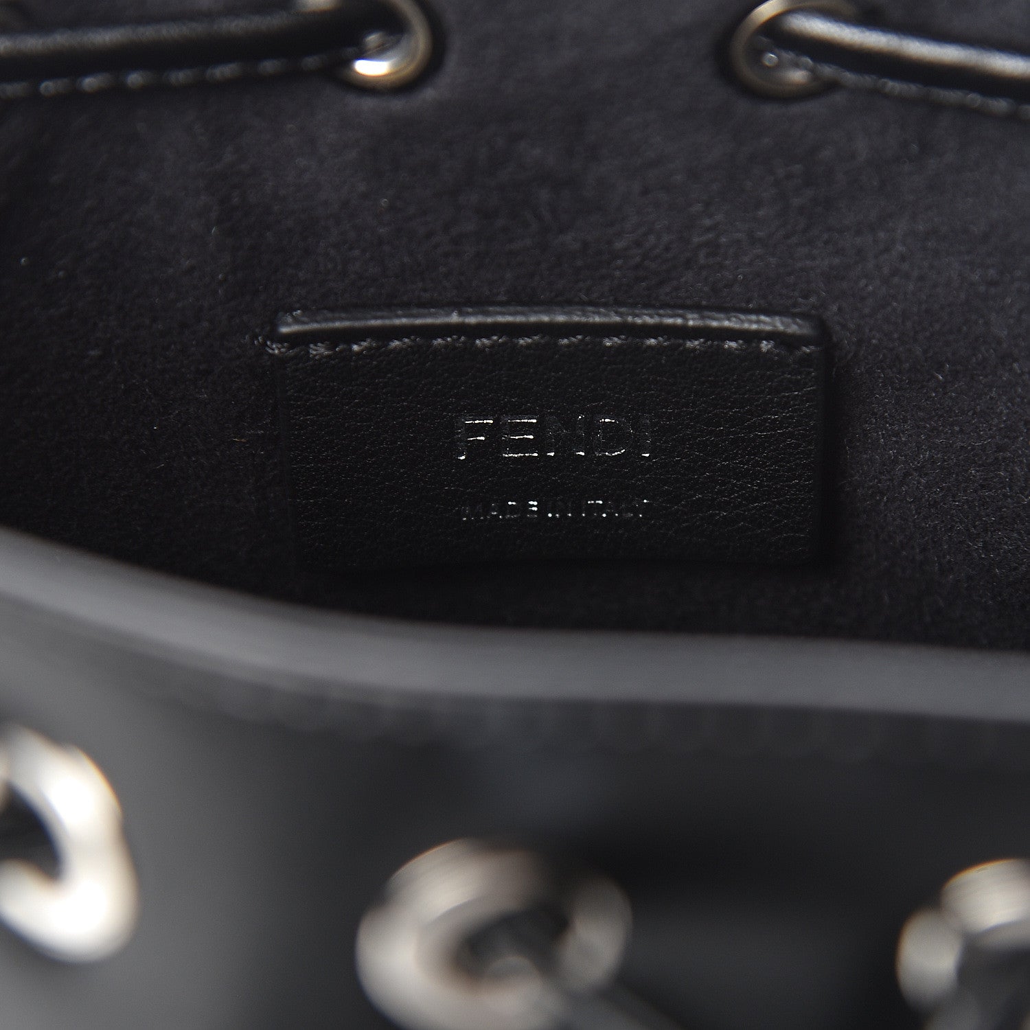 Fendi Vitello Liberty Velvet F is Fendi FF Bi-Color Mini Mon Tresor Bucket Bag Black Fango 7 of 11