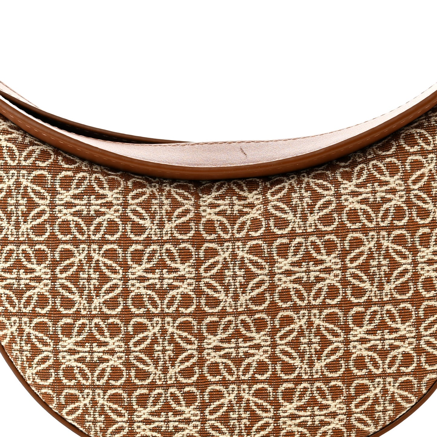 Jacquard Anagram Calfskin Small Luna Bag Tan Pecan