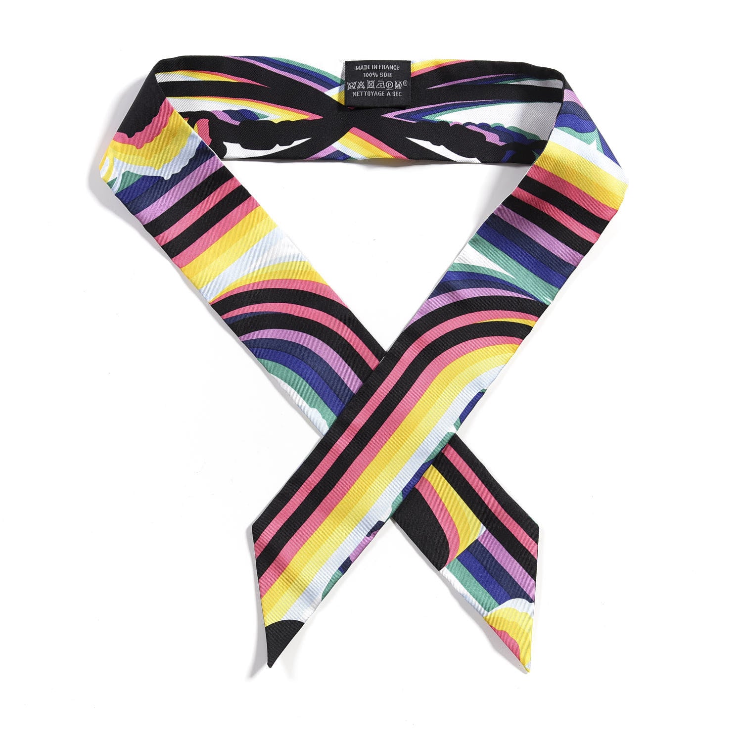 Hermes Silk Brides De Gala Shadow Twilly Black Jaune Multicolor 1 of 4
