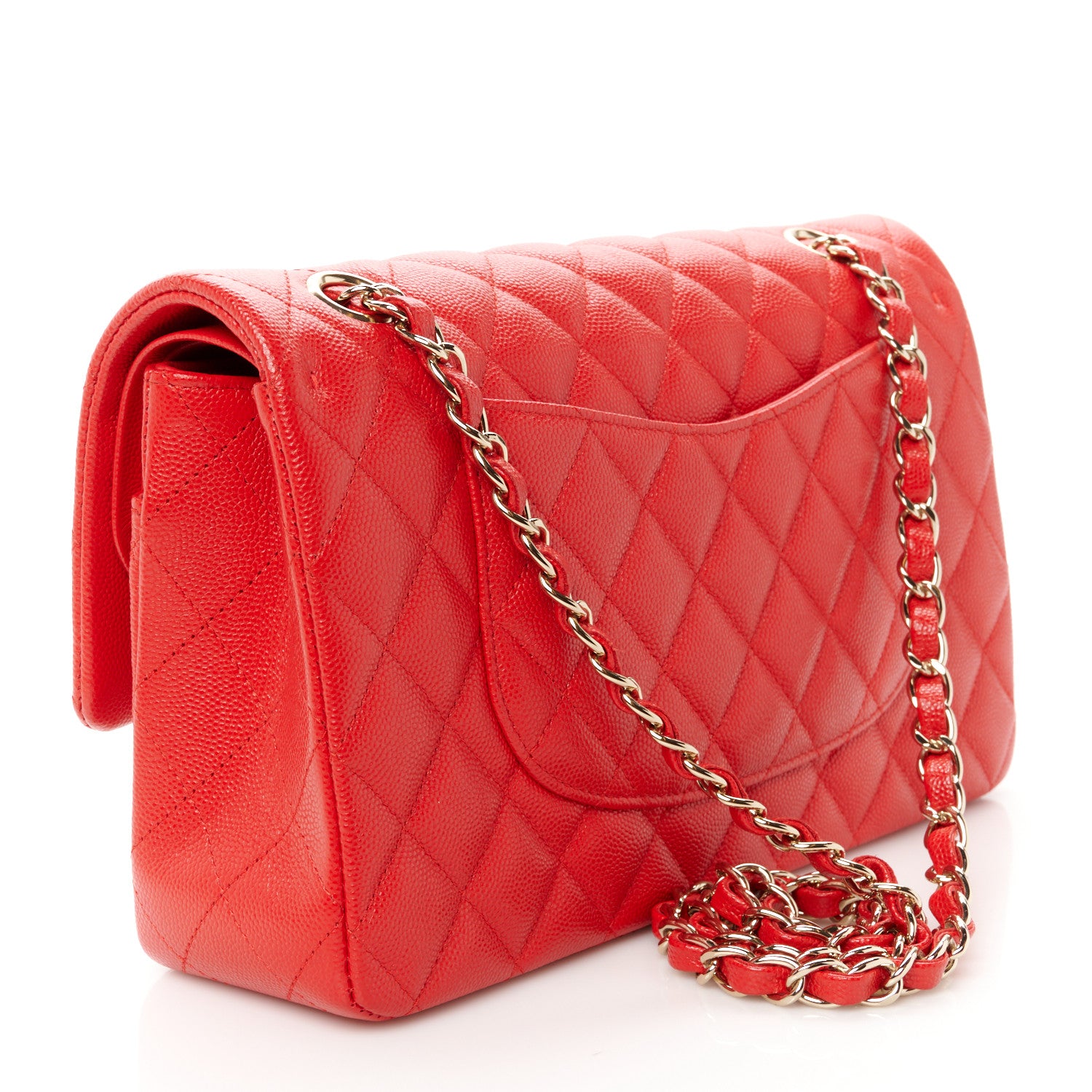 Chanel Caviar Quilted Medium Double Flap Red 3 of 13