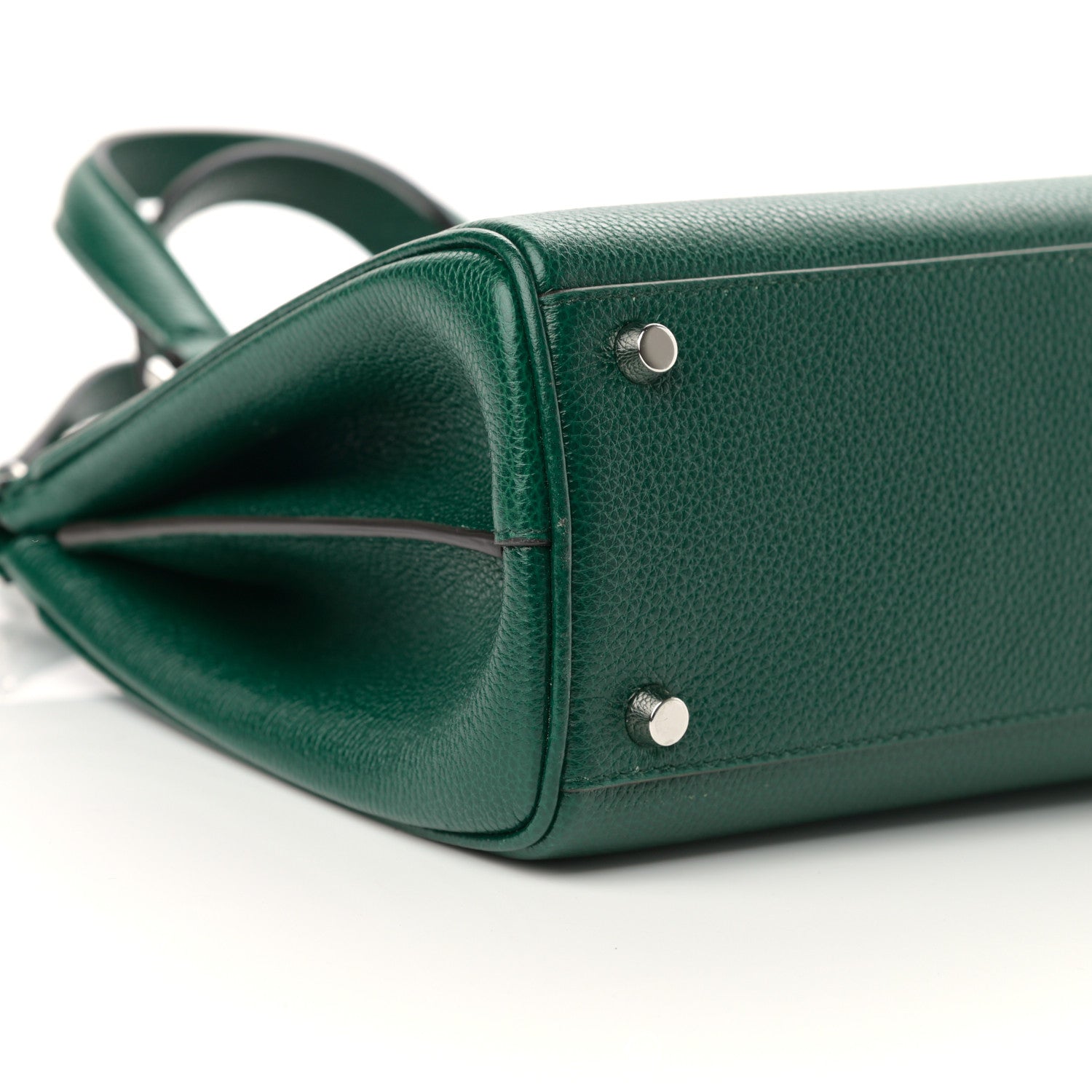 Gucci Grainy Calfskin Small Zumi Top Handle Bag Vintage Green 8 of 10
