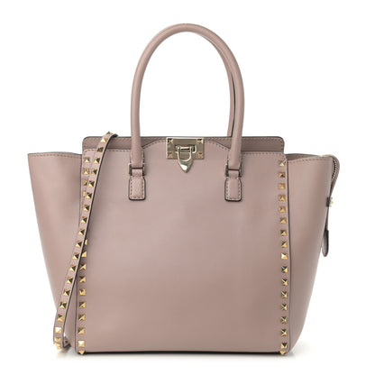 Valentino Garavani Vitello Rockstud Double Handle Tote Poudre 1 of 10