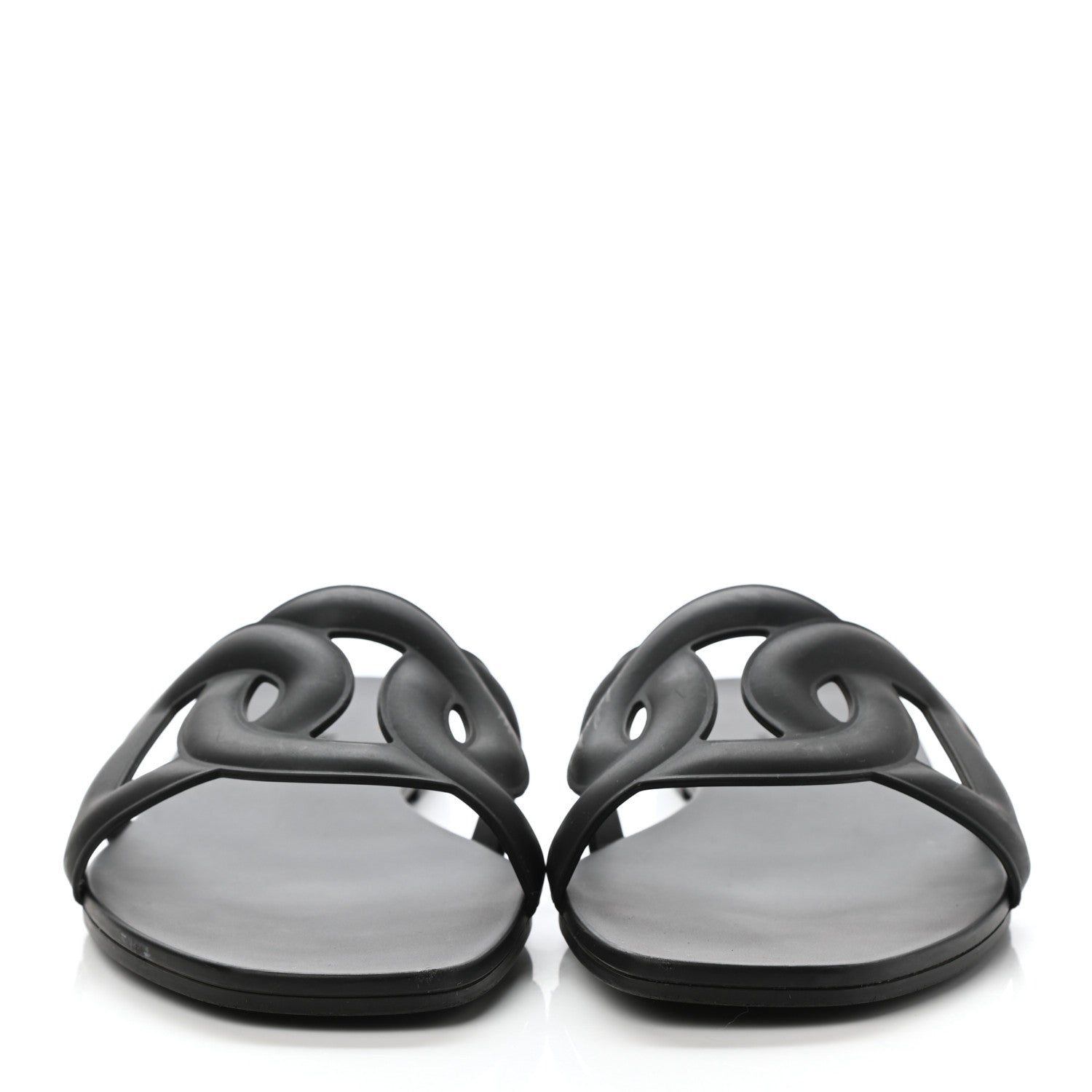 Hermes Rubber Aloha Sandals 39 Black 3 of 7