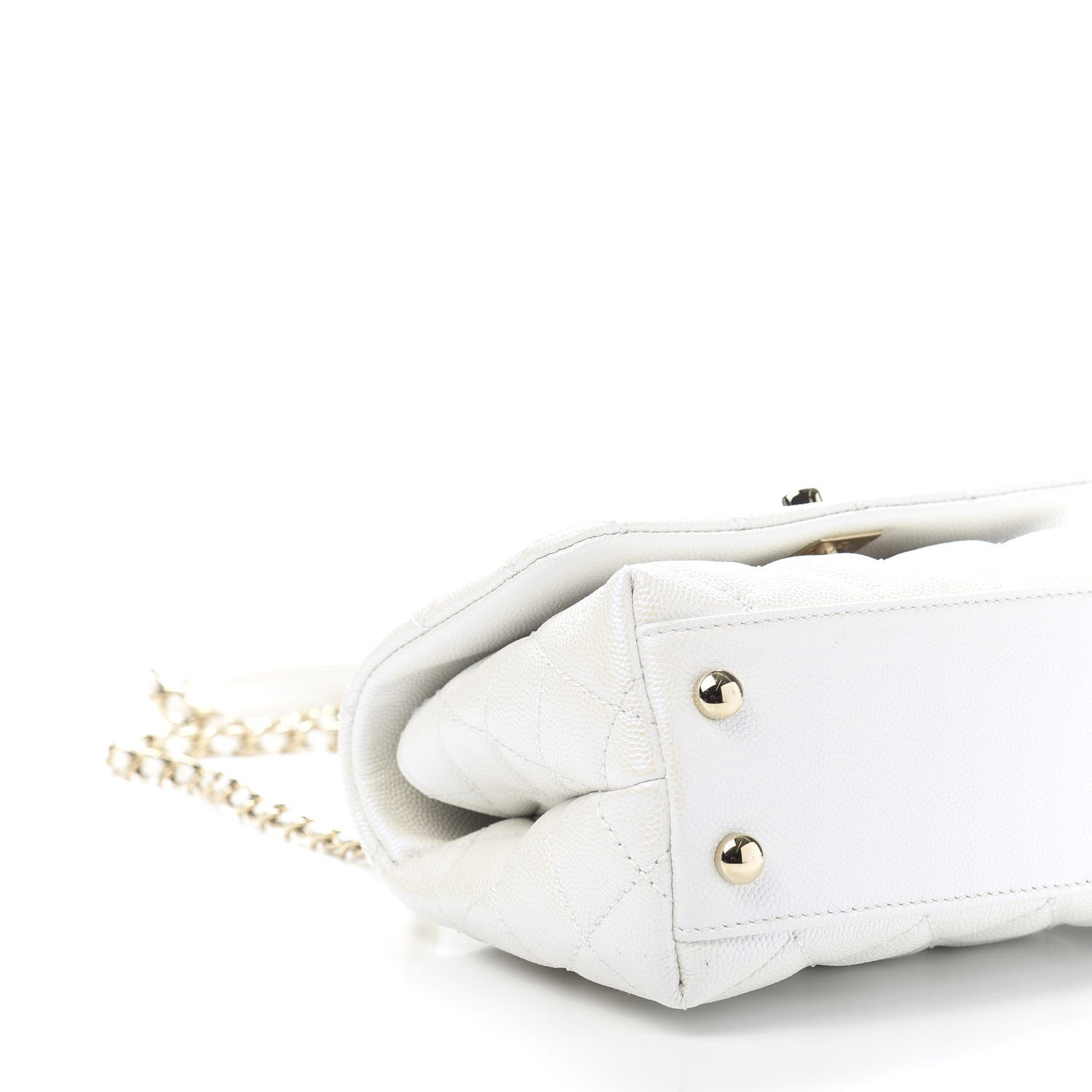 Chanel Iridescent Caviar Quilted Extra Mini Coco Handle Flap Ivory 8 of 11