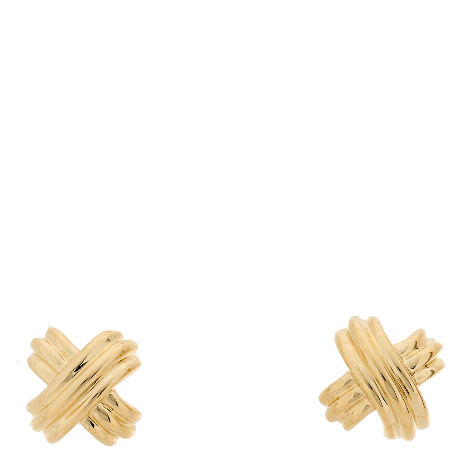 Tiffany 18K Yellow Gold Small Signature X Earrings 1 of 4