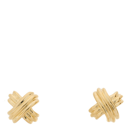 Tiffany 18K Yellow Gold Small Signature X Earrings 1 of 4