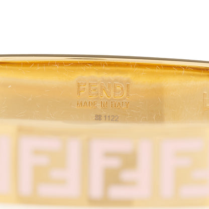 Fendi Brass Enamel FF Bracelet L Gold Pink 3 of 4