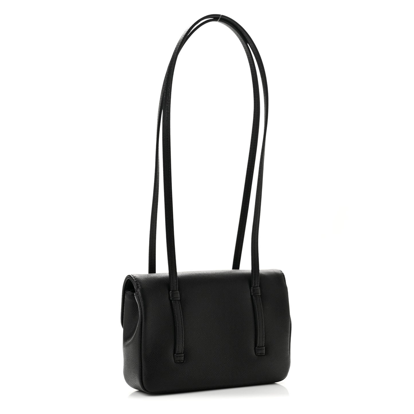 Shiny Caviar Mini Preppy Coco Shoulder Bag Black