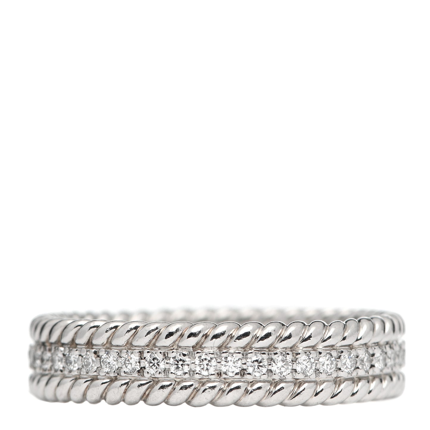 Platinum Diamond Schlumberger Rope Ring 56 7.5