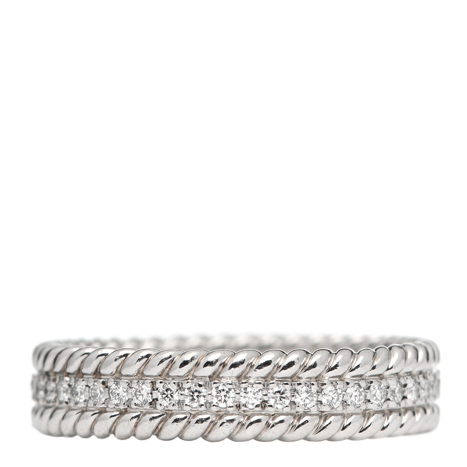 Tiffany Platinum Diamond Schlumberger Rope Ring 56 7.5 1 of 6