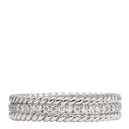 Tiffany Platinum Diamond Schlumberger Rope Ring 56 7.5 1 of 6