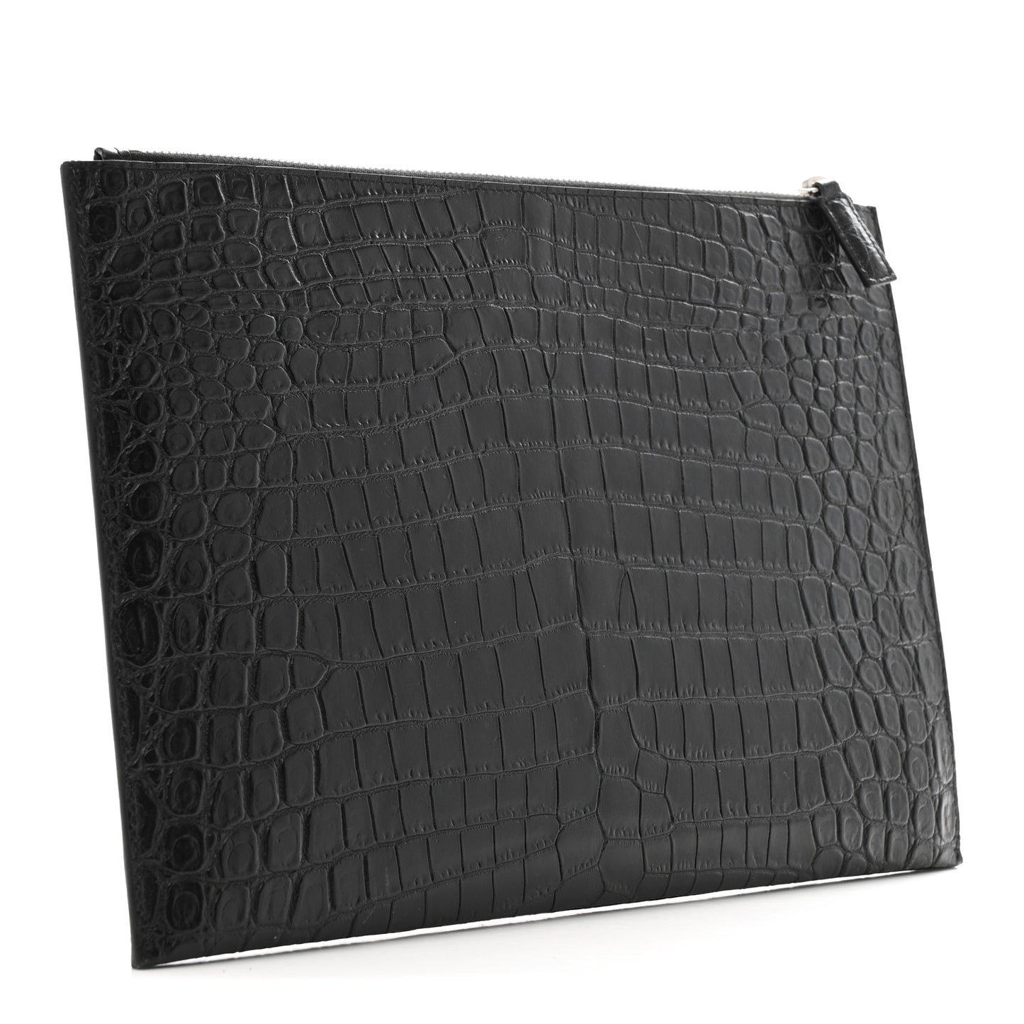 Calfskin Crocodile Embossed Document Holder Black
