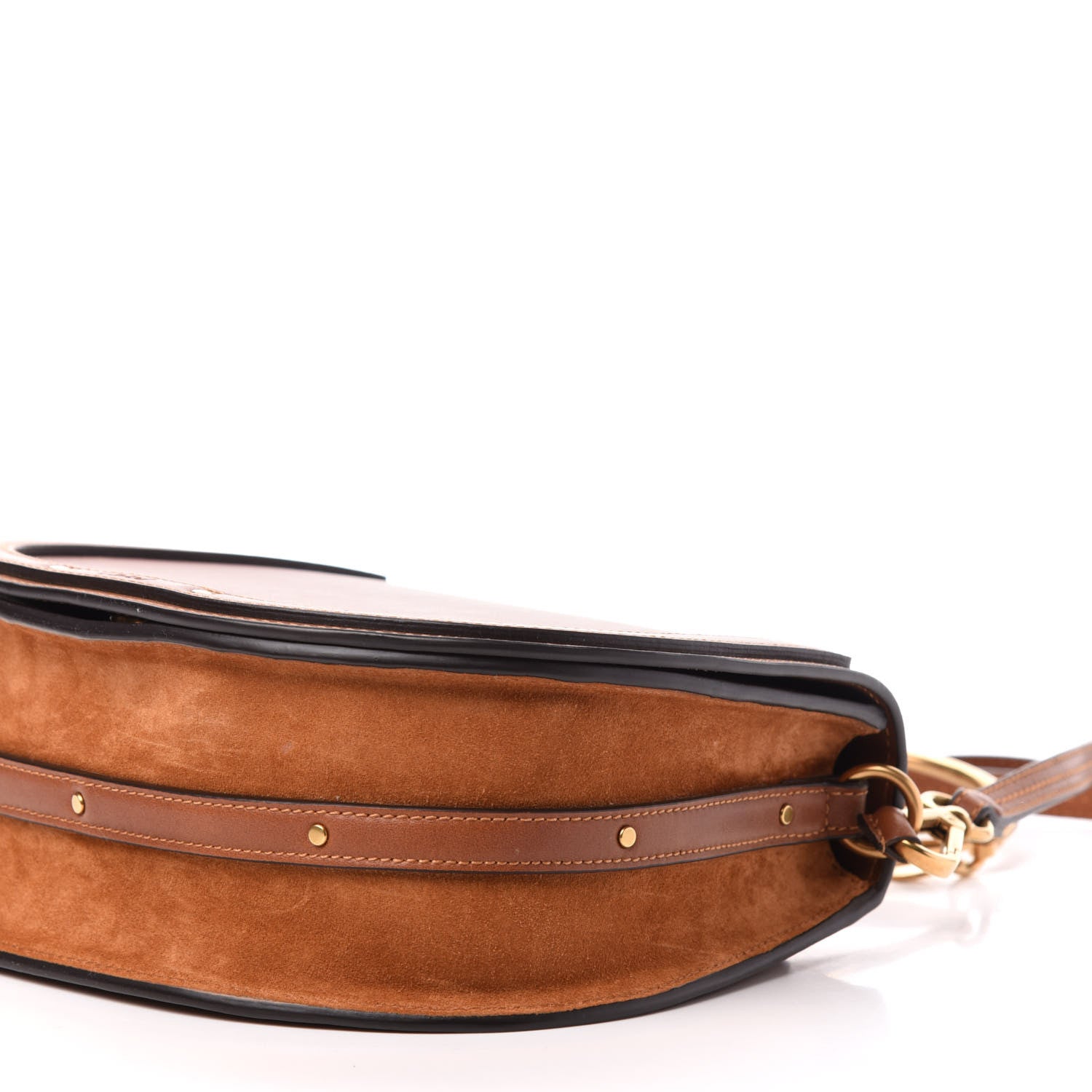 Chloe Calfskin Suede Medium Nile Bracelet Bag Caramel 9 of 10