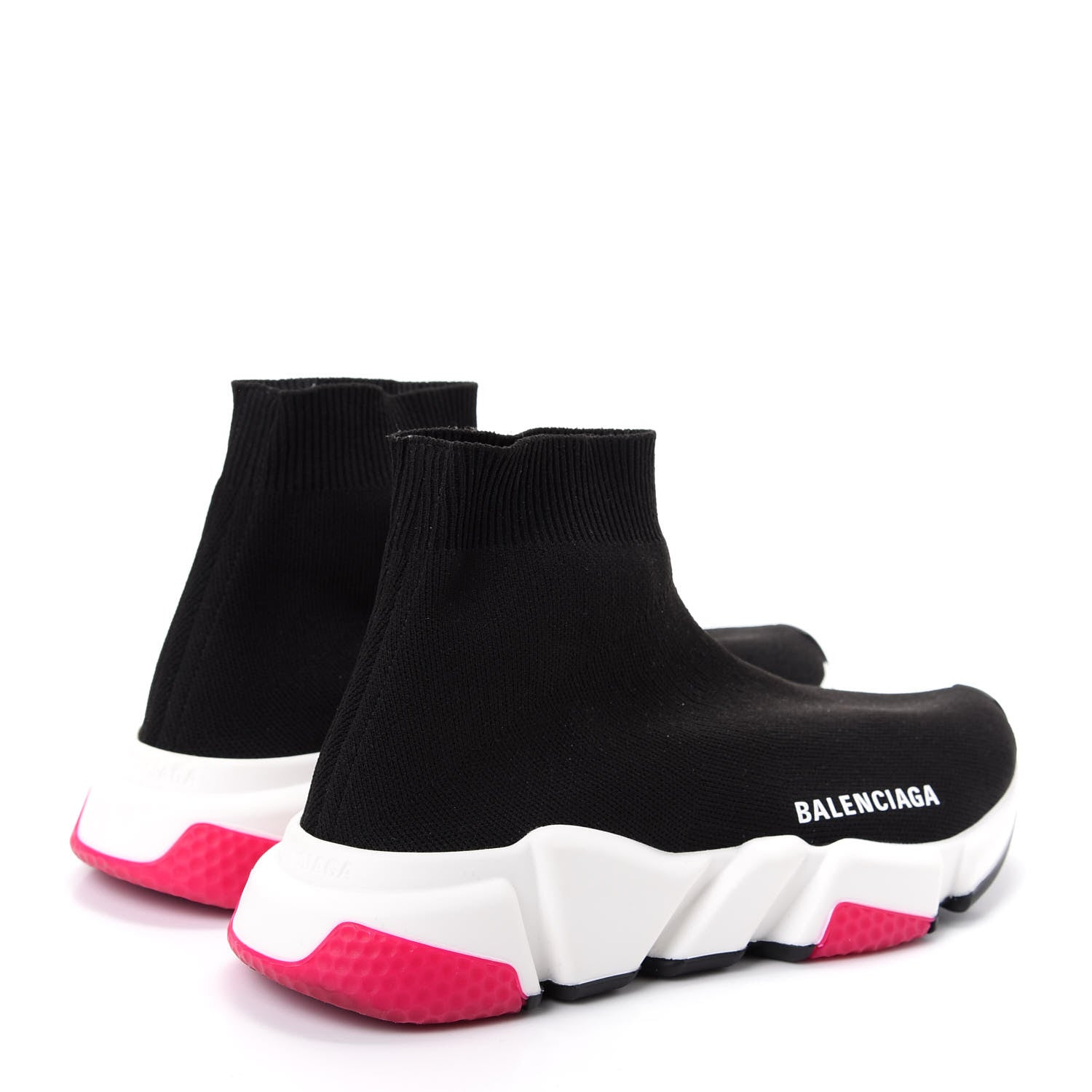 Balenciaga Neoprene Knit Womens Speed Sneakers 36 Black Pink 4 of 10