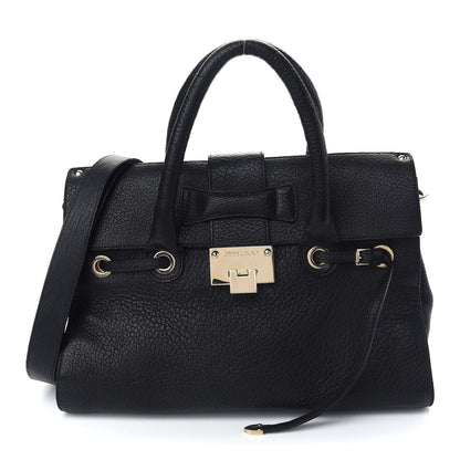 Jimmy Choo Grainy Calfskin Large Rosalie Satchel Black 1 of 11