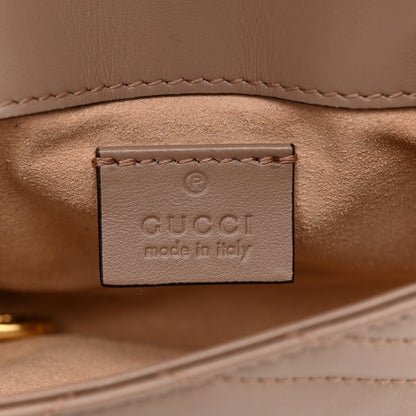 Gucci Calfskin Matelasse Super Mini GG Marmont Shoulder Bag Porcelain Rose 5 of 11