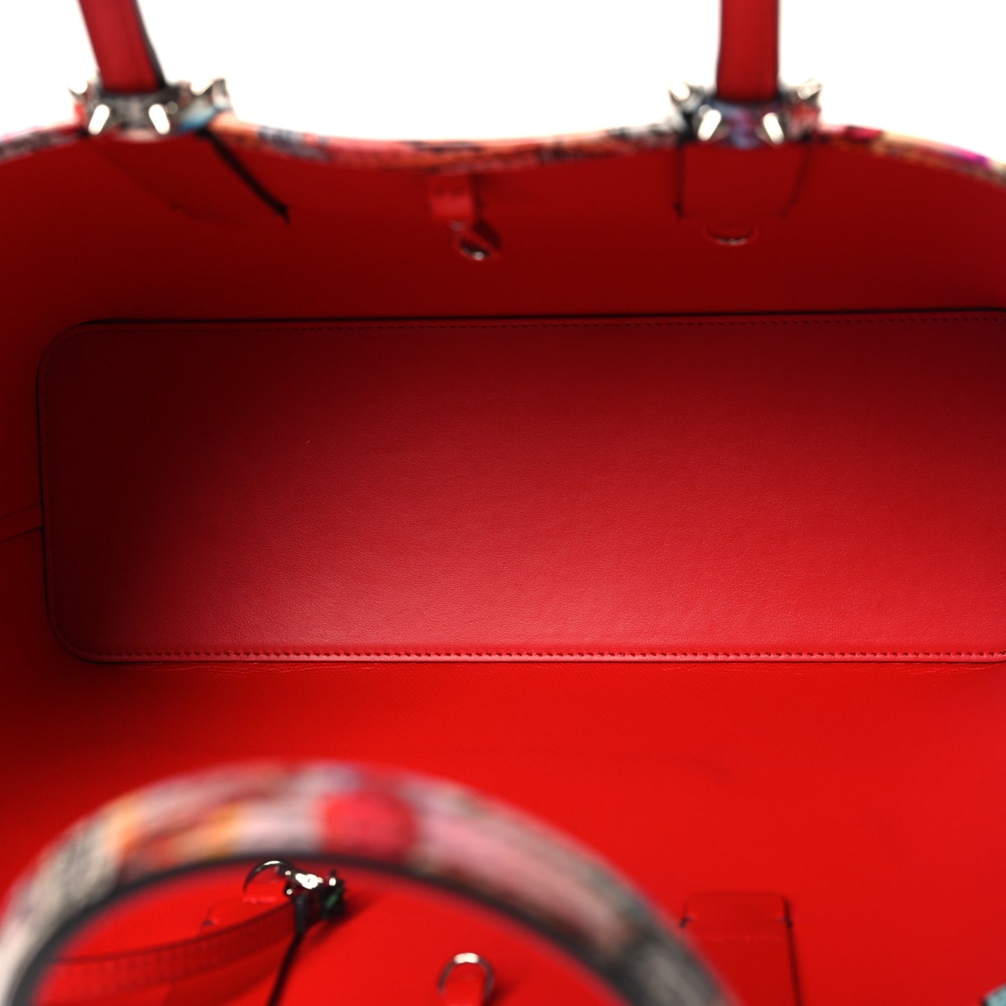 Patent Calfskin Small Oh Xtian Cabata Tote Red
