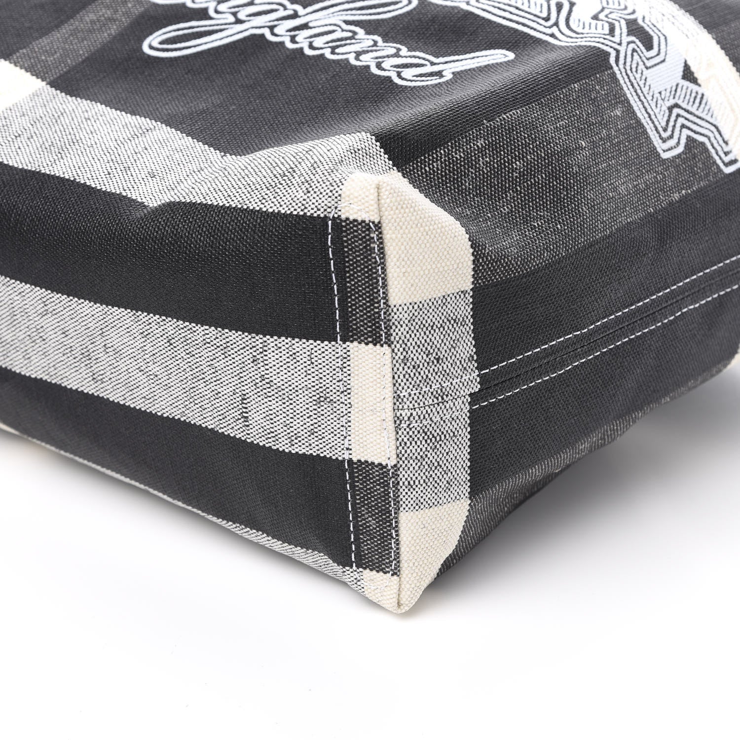 Burberry Coated Canvas Mega Check Medium Doodle Tote Black White 11 of 12