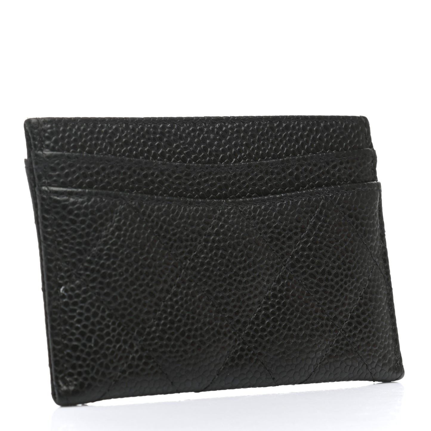 Caviar Quilted Card Holder Black