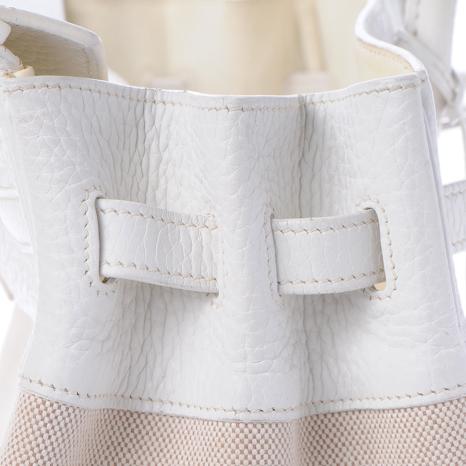 Hermes Toile Taurillon Clemence Birkin 35 White 21 of 41