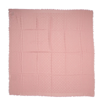 Louis Vuitton Wool Silk Monogram Shawl Rose Petale 3 of 5