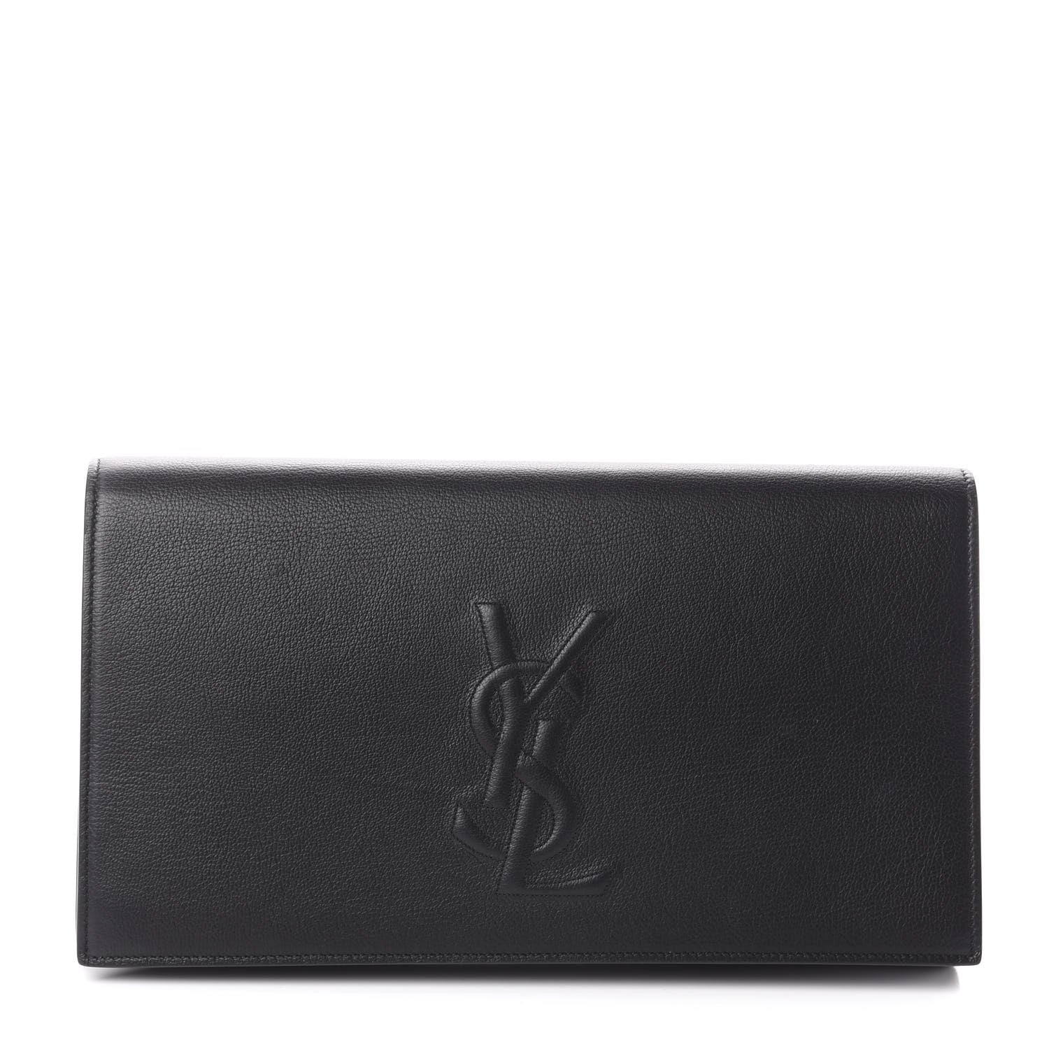 Saint Laurent Calfskin Monogram Large Belle De Jour Clutch Black 1 of 7