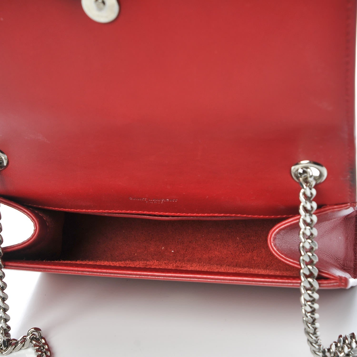 Saint Laurent Calfskin Small Classic Monogram Kate Tassel Satchel Red 5 of 14