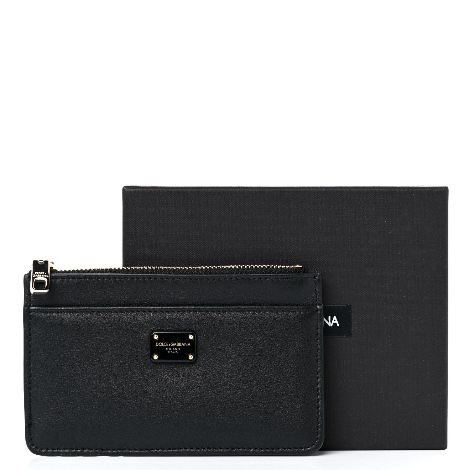 Dolce & Gabbana Calfskin Zip Card Holder Black 8 of 8
