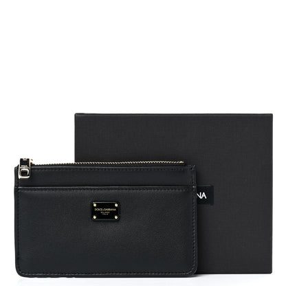 Dolce & Gabbana Calfskin Zip Card Holder Black 8 of 8