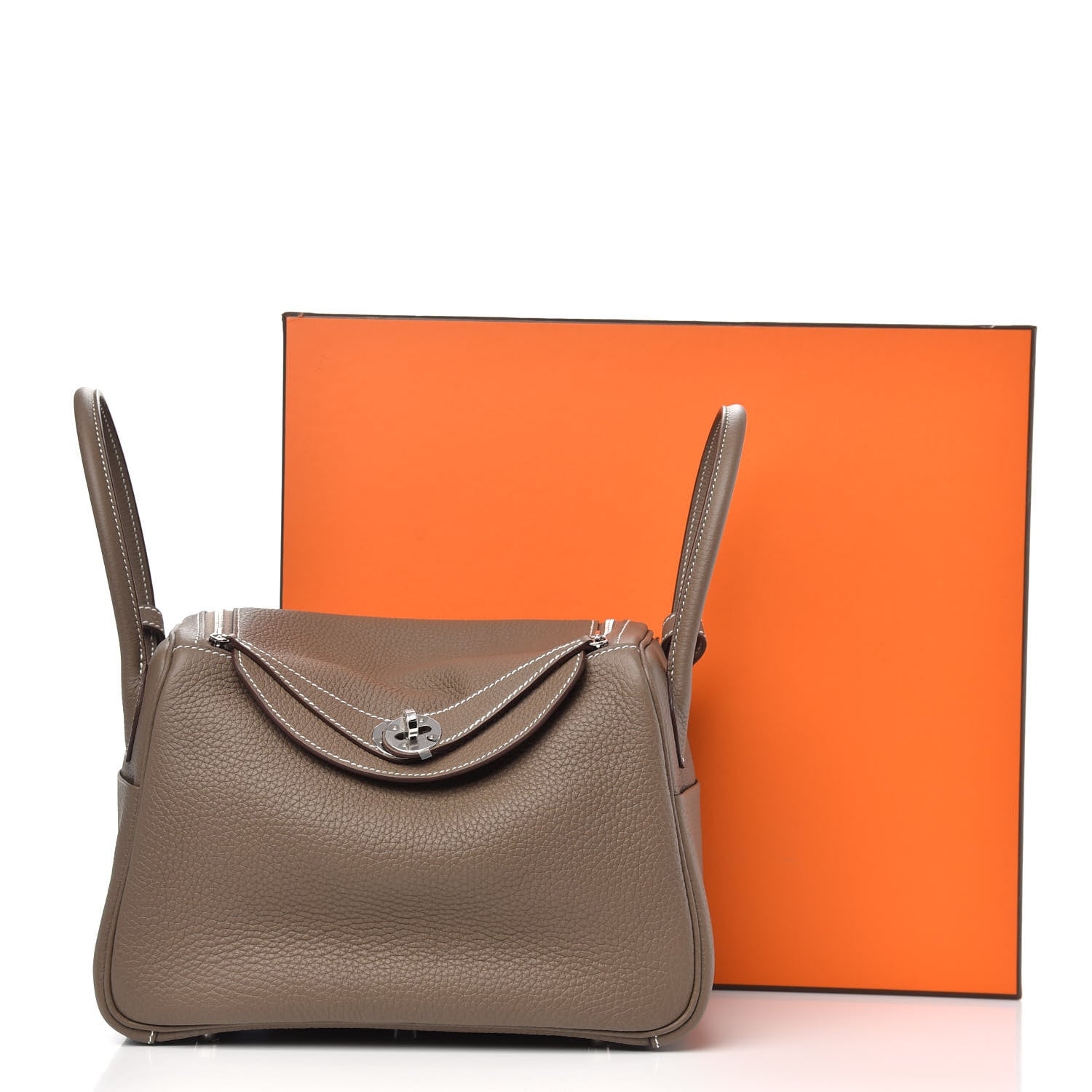 Hermes Taurillon Clemence Lindy 26 Etoupe 10 of 10