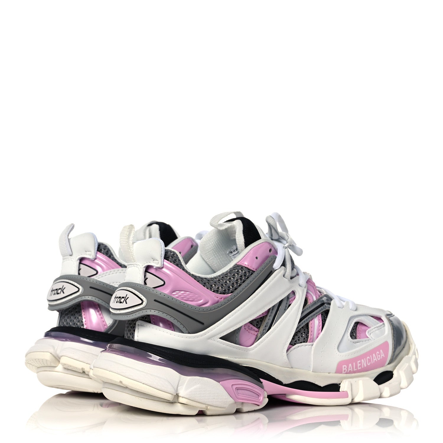 Balenciaga Mesh Rubber Bi-Color Womens Track Sneakers 38 White Pink Grey 4 of 8