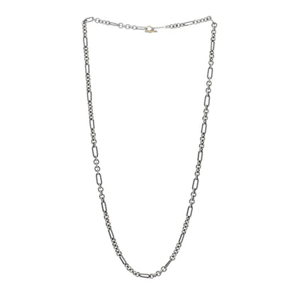 David Yurman DAVID YURMAN Sterling Silver 18K Yellow Gold Figaro Chain Link Necklace 3 of 4