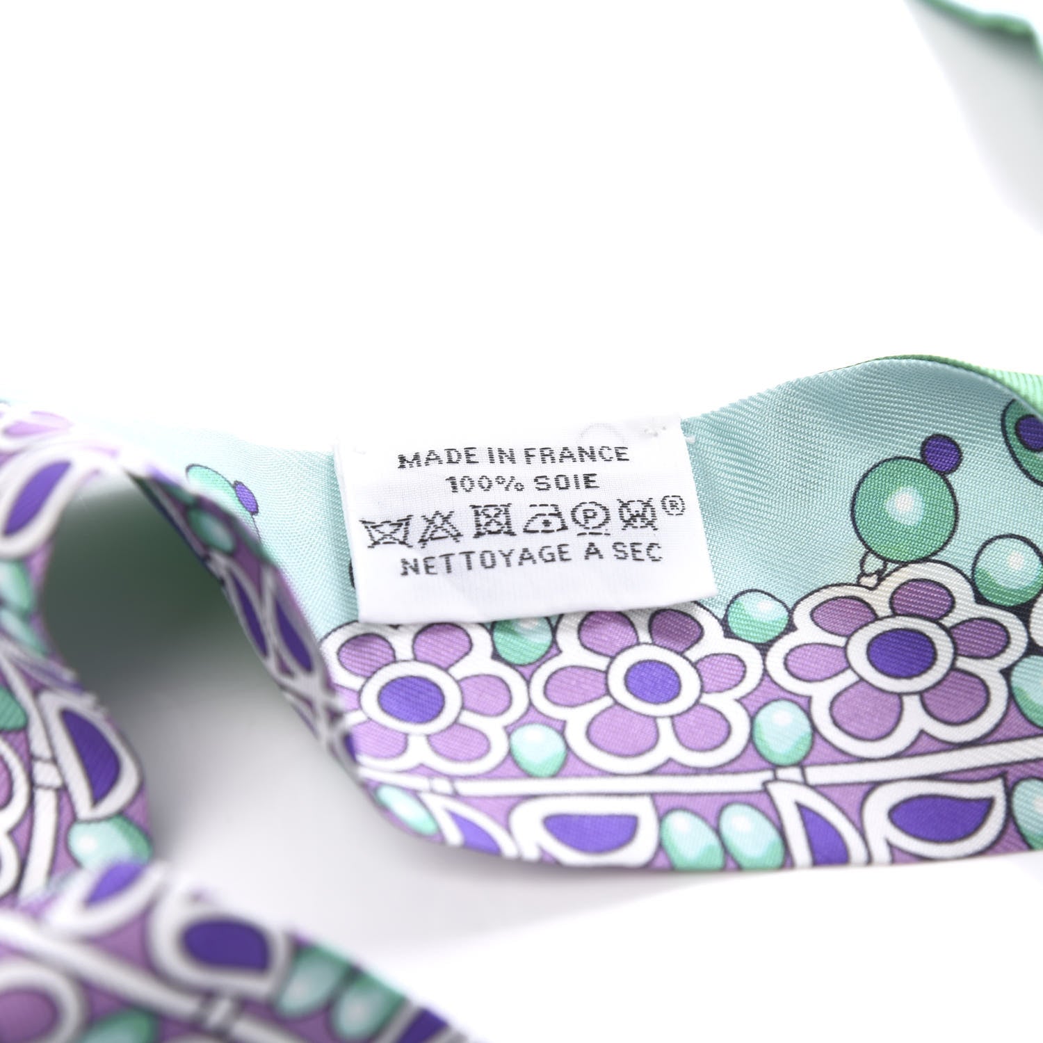 Hermes Silk Parures Des Maharajas Twilly Emeraude Mauve Vert 3 of 3