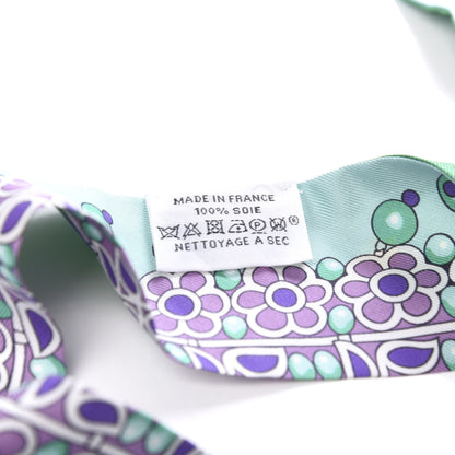 Hermes Silk Parures Des Maharajas Twilly Emeraude Mauve Vert 3 of 3