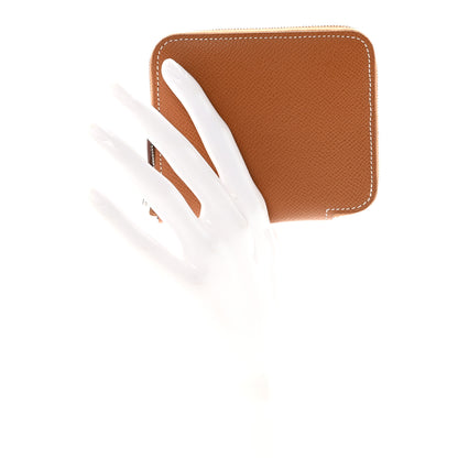 Hermes Epsom Silk'In Compact Wallet Gold Cassis Vert Fizz 2 of 7