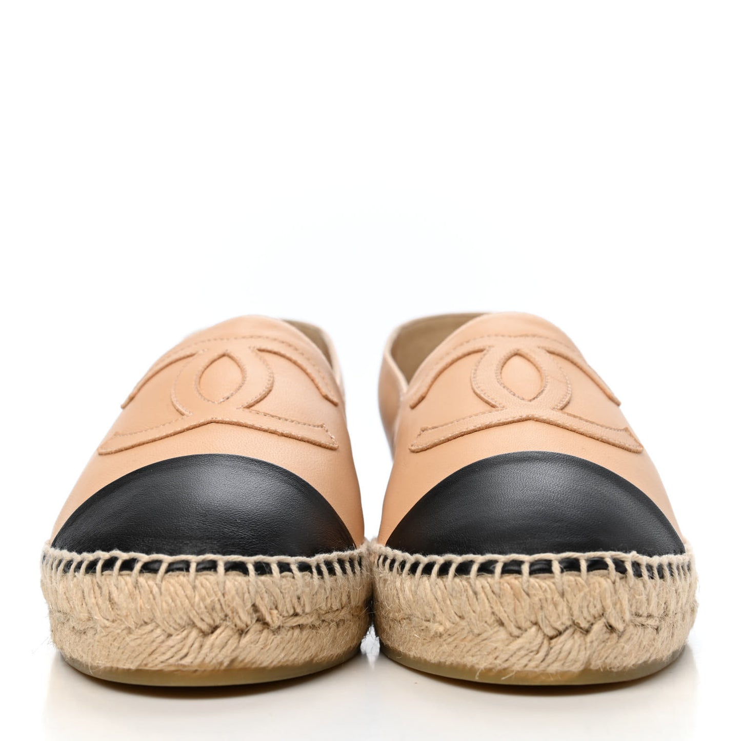 Lambskin CC Espadrilles 38 Beige Black