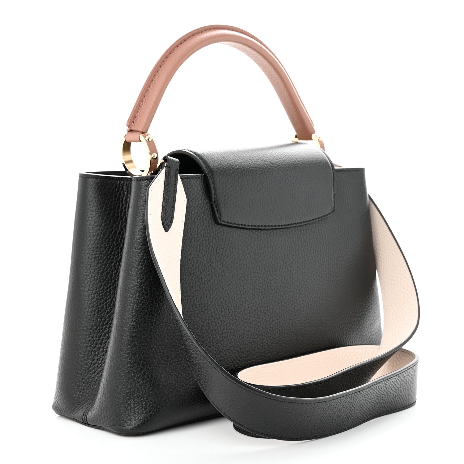 Louis Vuitton Taurillon Capucines PM Black Cream Pink 3 of 11