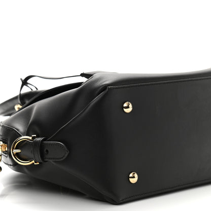 Salvatore Ferragamo Calfskin Fiamma Bag Black 8 of 11