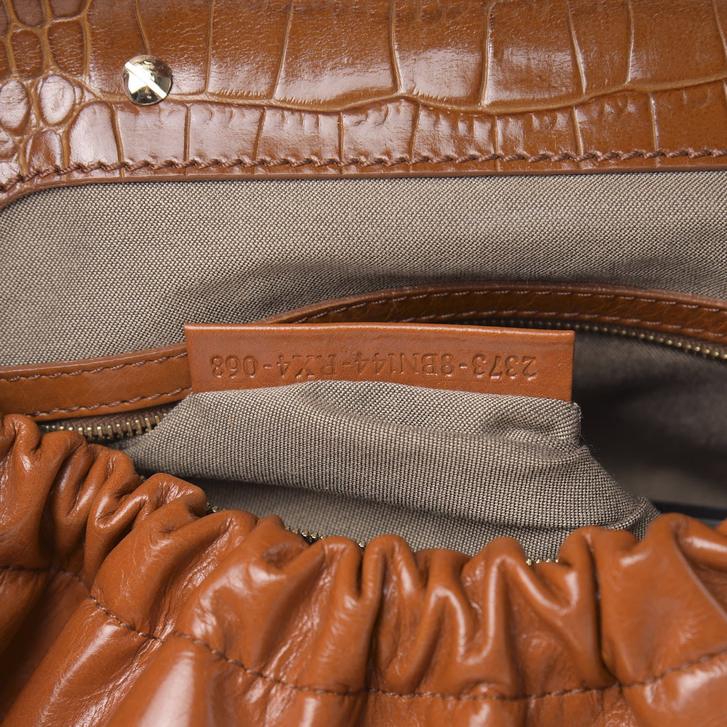 Fendi Lambskin Crocodile Embossed Medium Magic Bag Honey 7 of 12